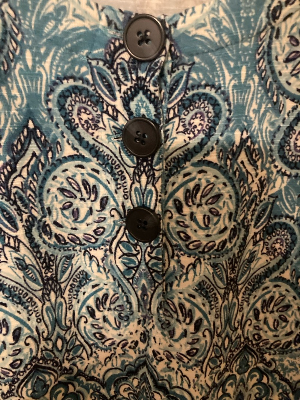 J. Jill Blue and White Printed Short-Sleeve Maxi Dress - Picture 10 of 13